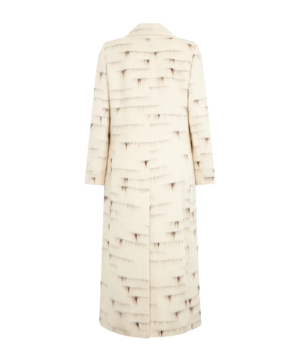 Abstract-Pattern Brushed Coat