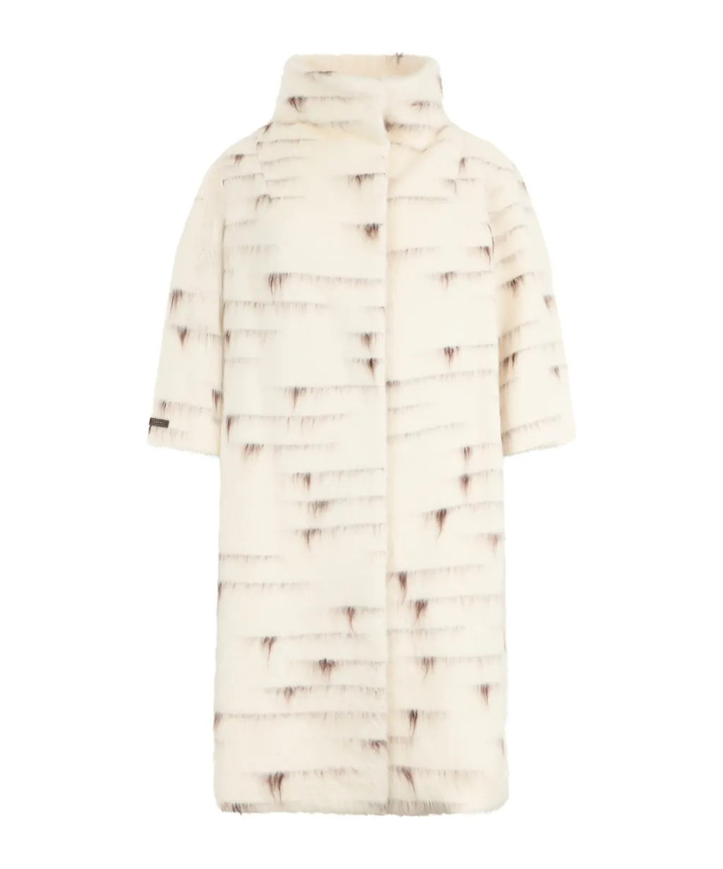 Patterned-Jacquard Single-Breasted Coat