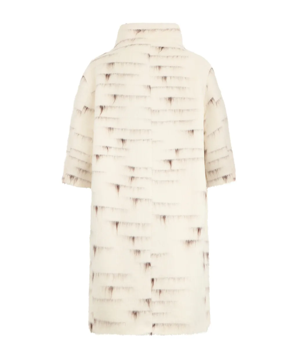 Patterned-Jacquard Single-Breasted Coat