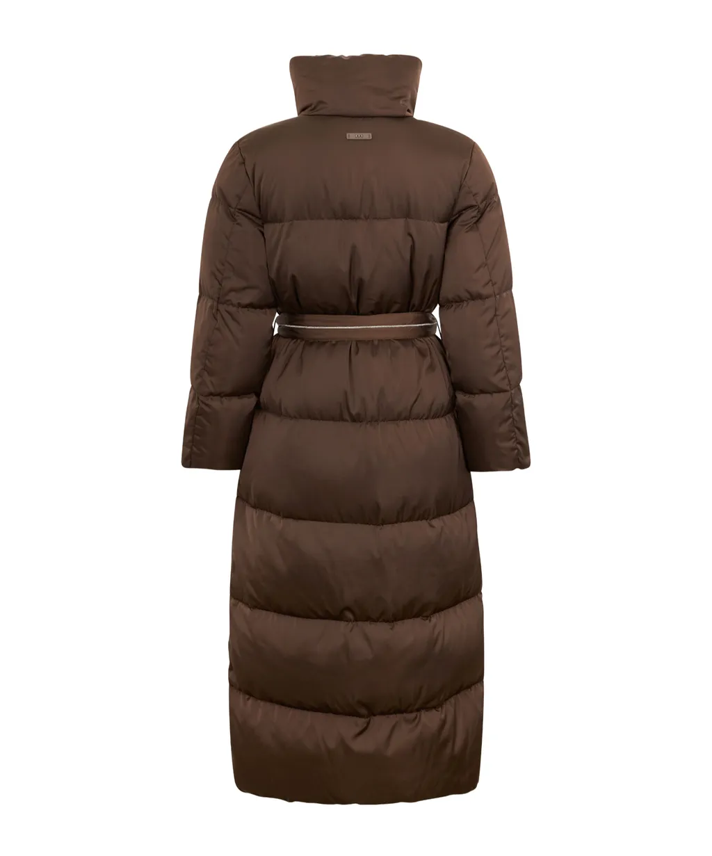 Monili-Chain Belted Puffer Jacket
