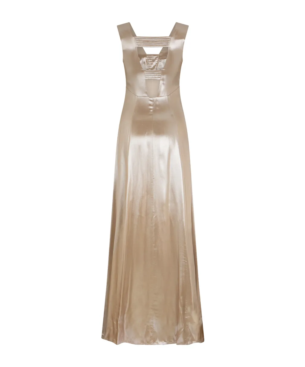 Laminated Flared Dress