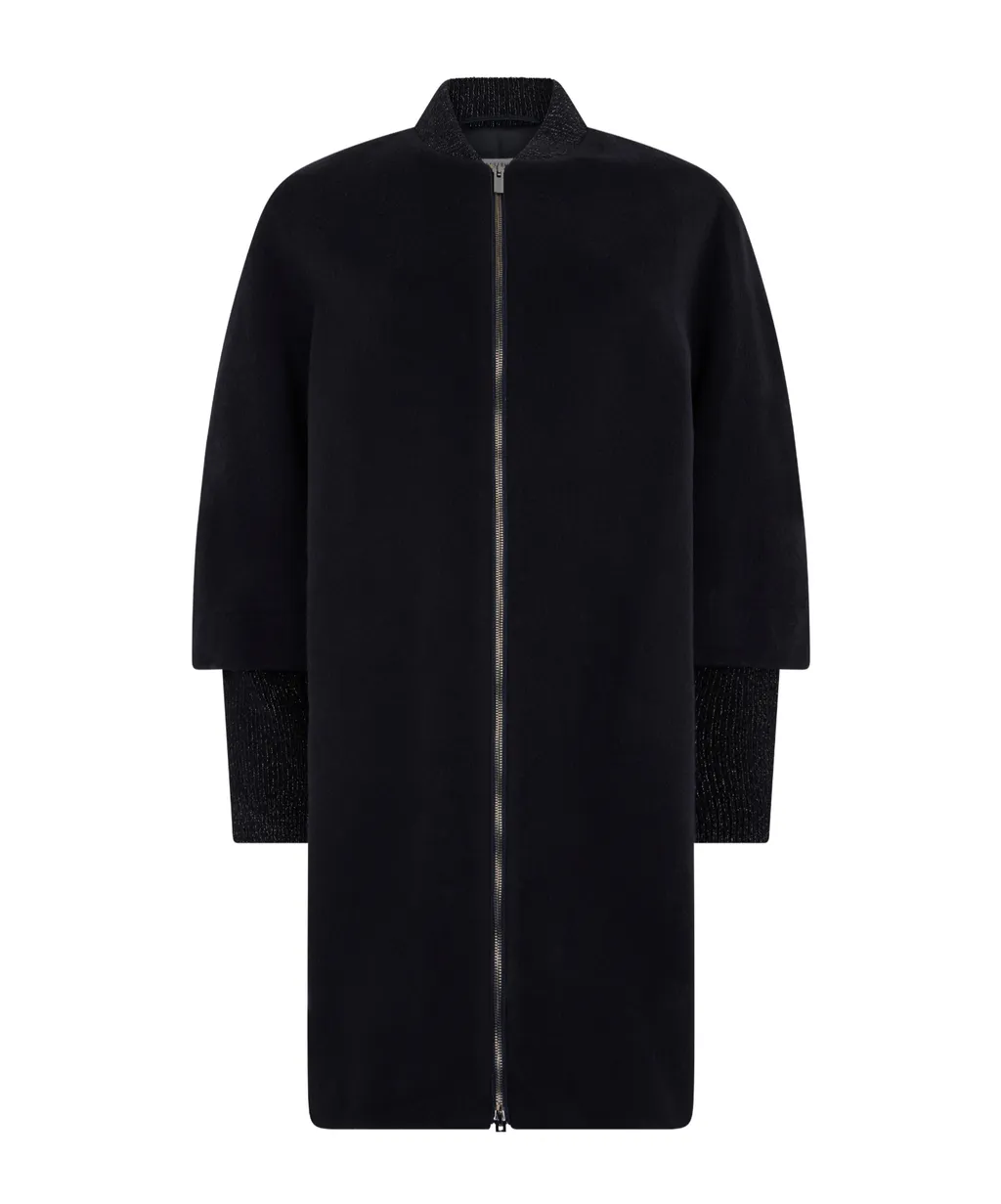 Zip-Fastening Long-Sleeves Coat