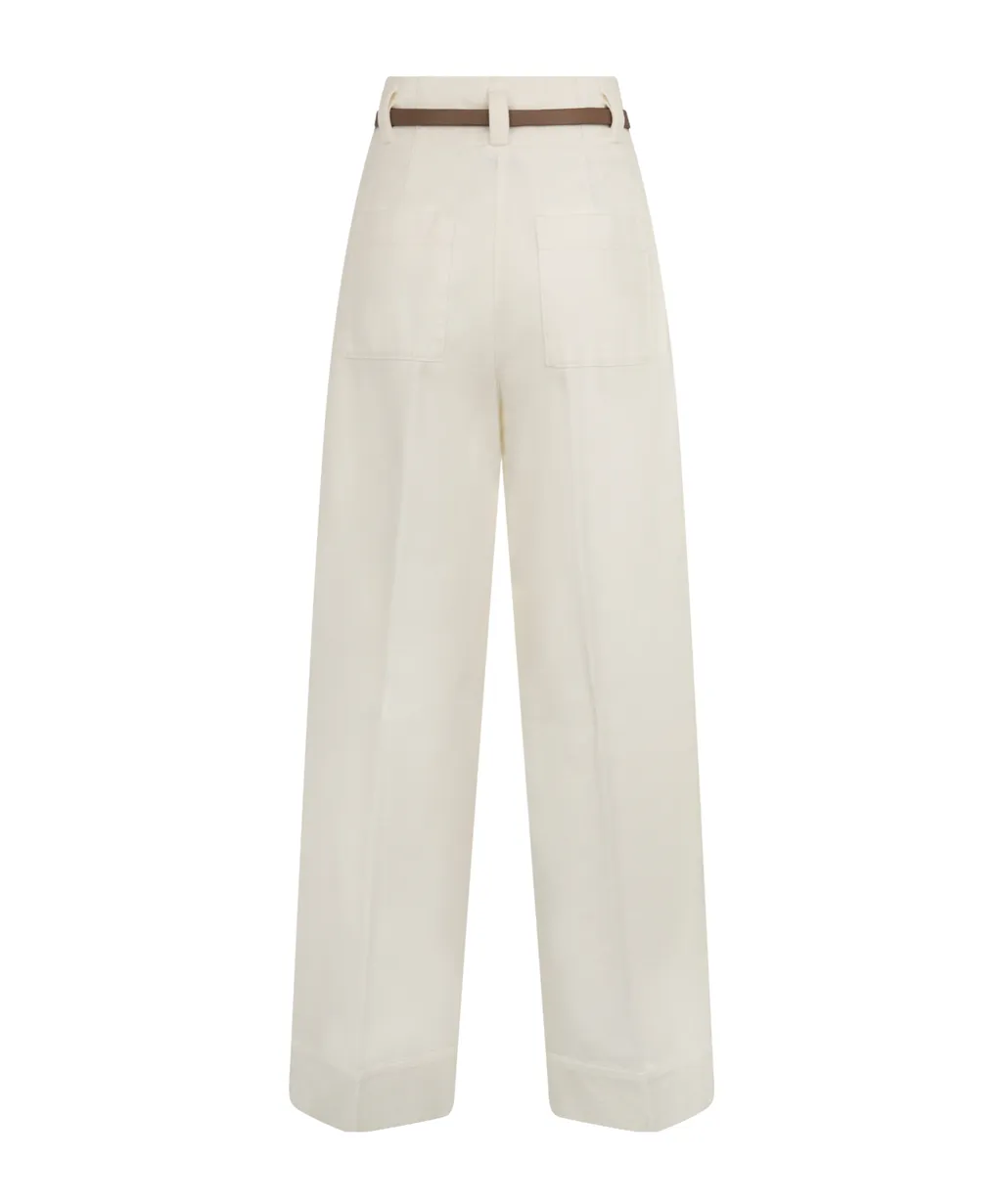 High-Waisted Belted Trousers