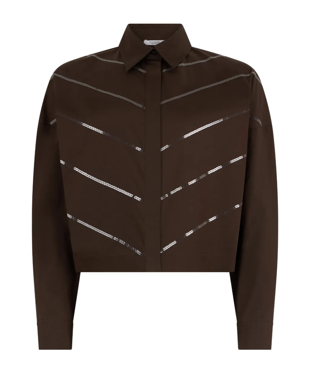 Cropped Sequin-Embellished Shirt