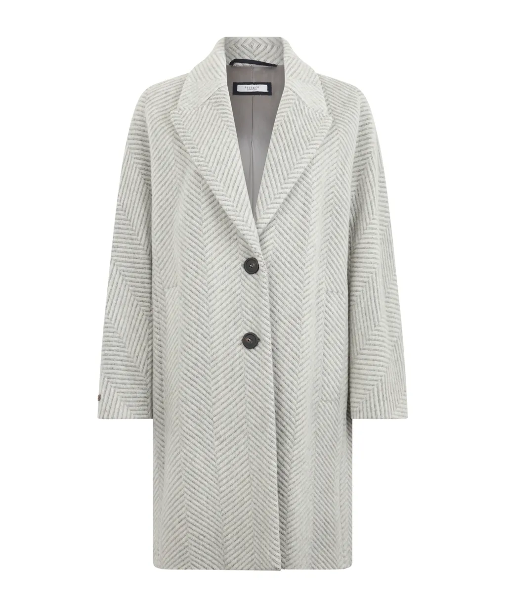 Herringbone-Pattern Coat