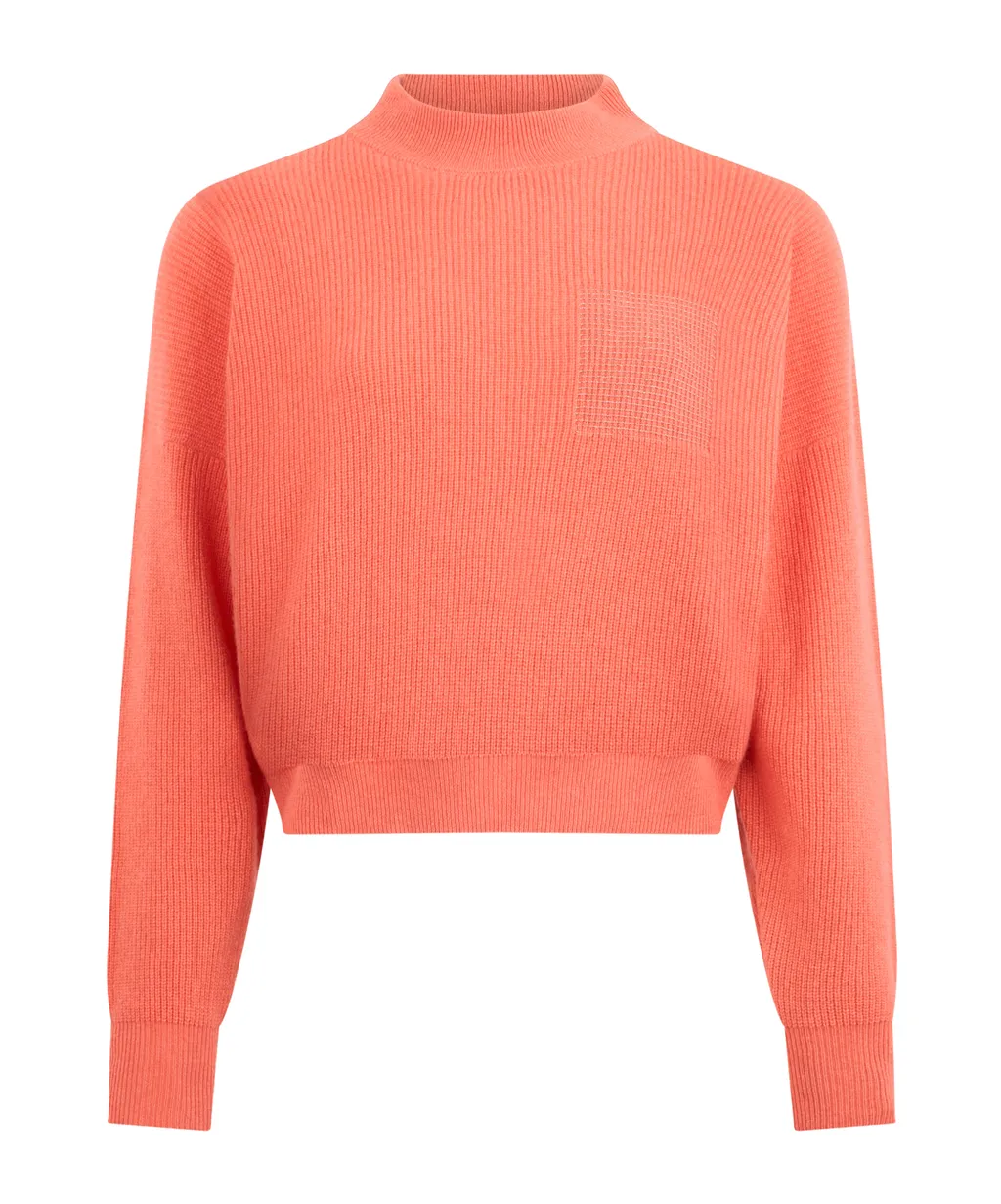 Cropped Mock-Neck Sweater