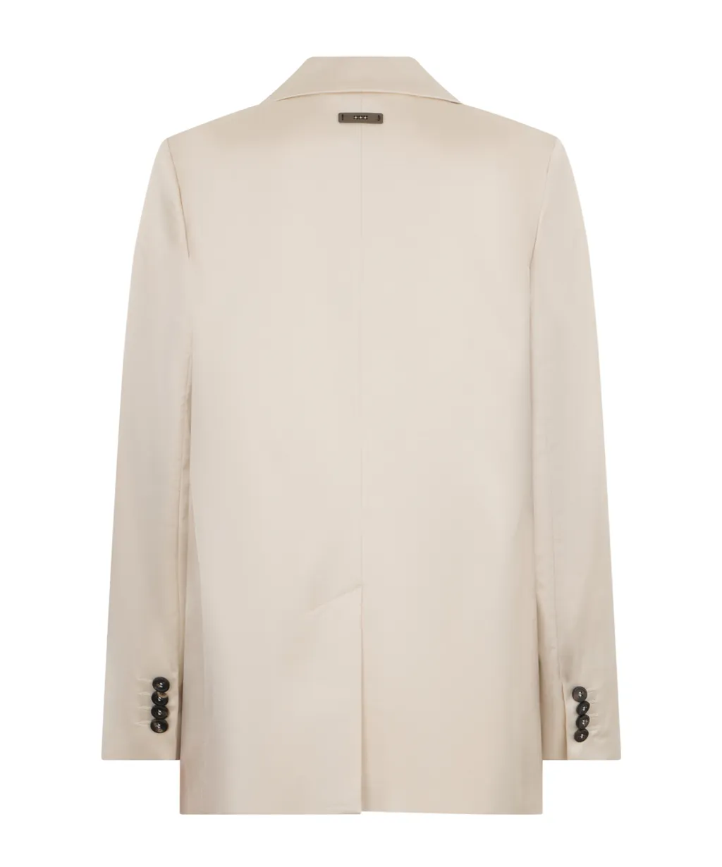 Double-Breasted Long-Sleeve Blazer