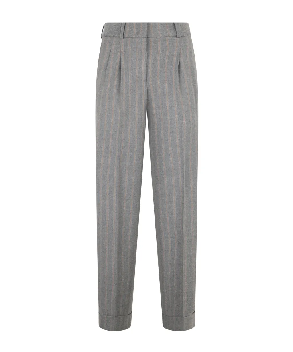 Pinstripe-Pattern Trousers