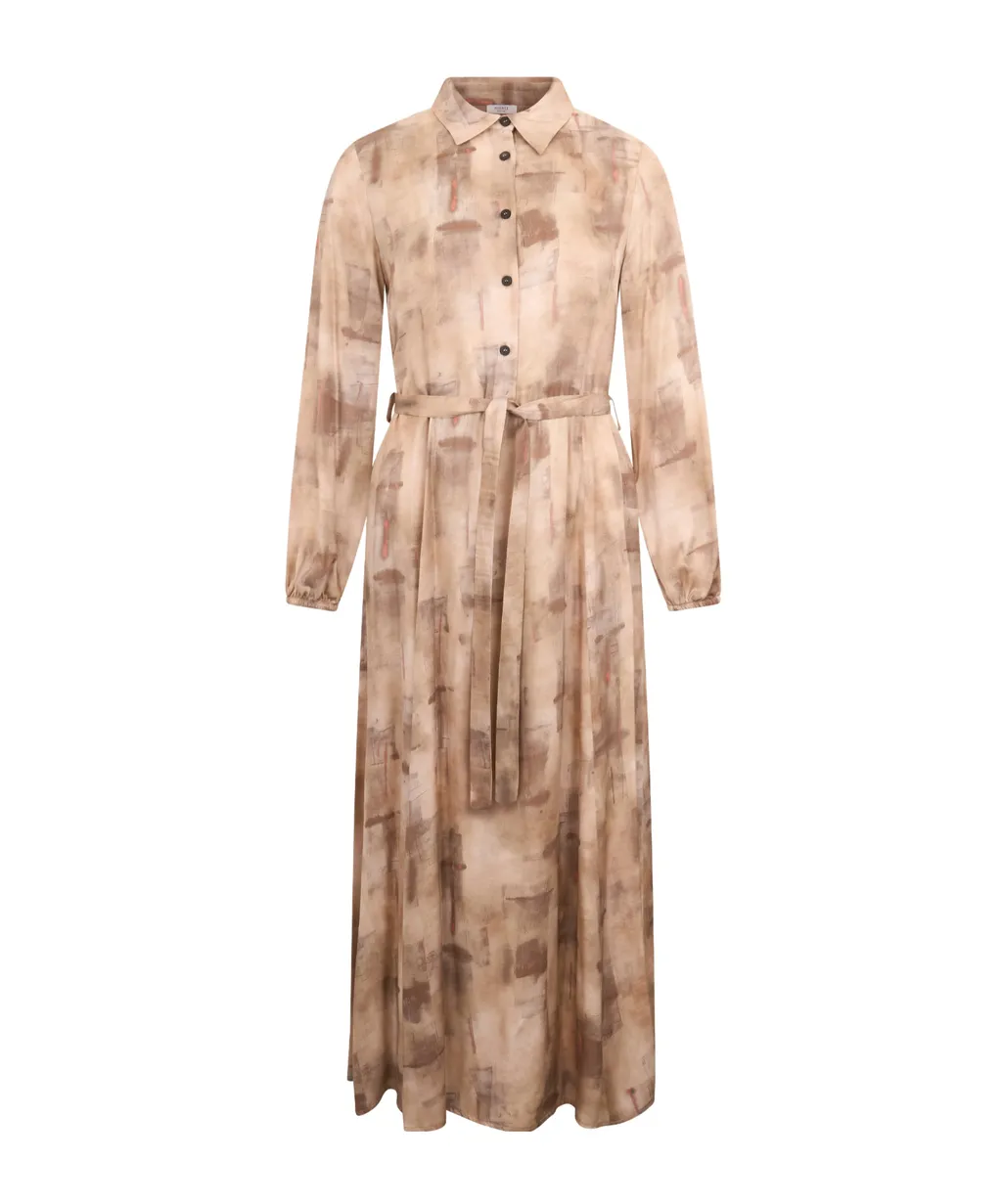Button-Up Belted Midi Dress
