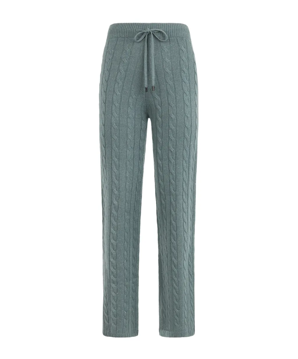 Drawstring Chunky-Knit Trousers
