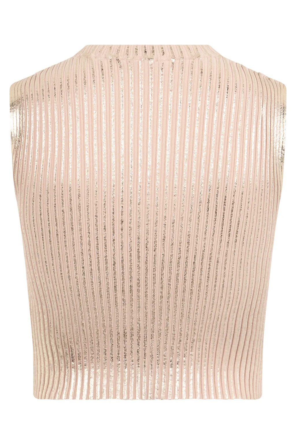 Round-Neck Metallic-Finish Tank Top