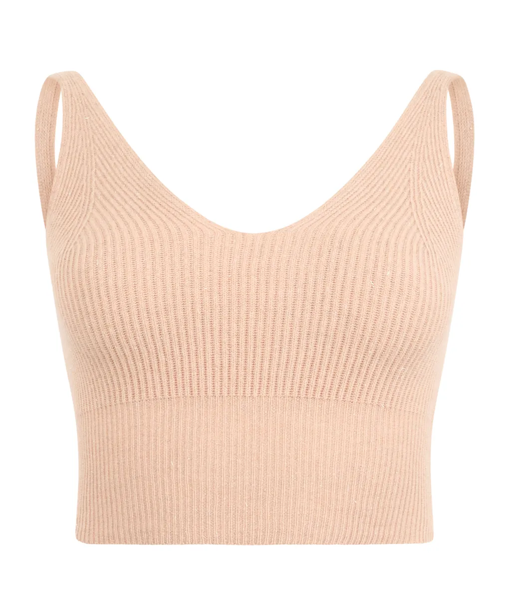 Ribbed-Knit U-Neck Tank Top