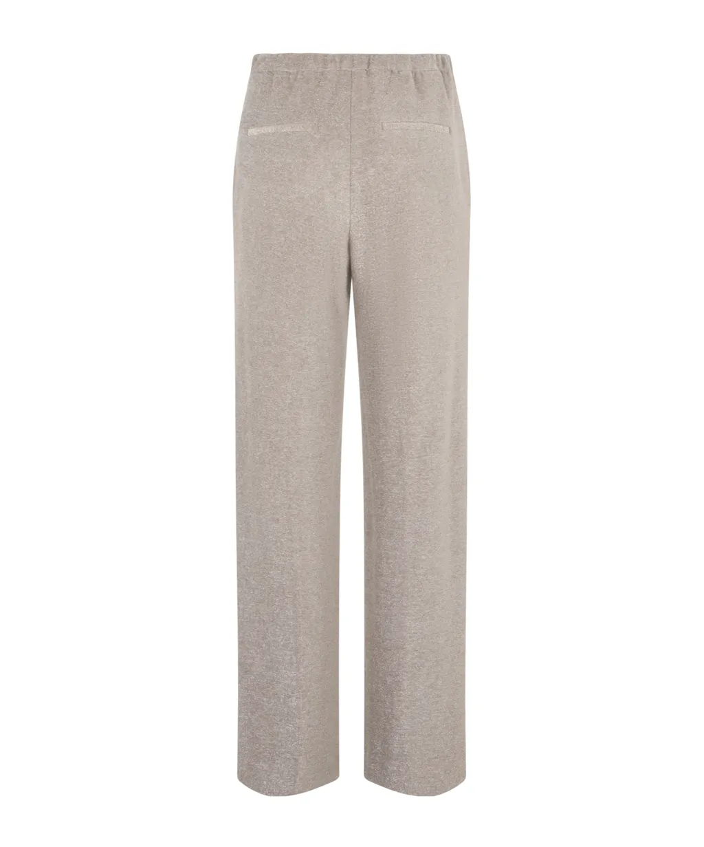 Straight-Leg Glitter Drawstring Trousers