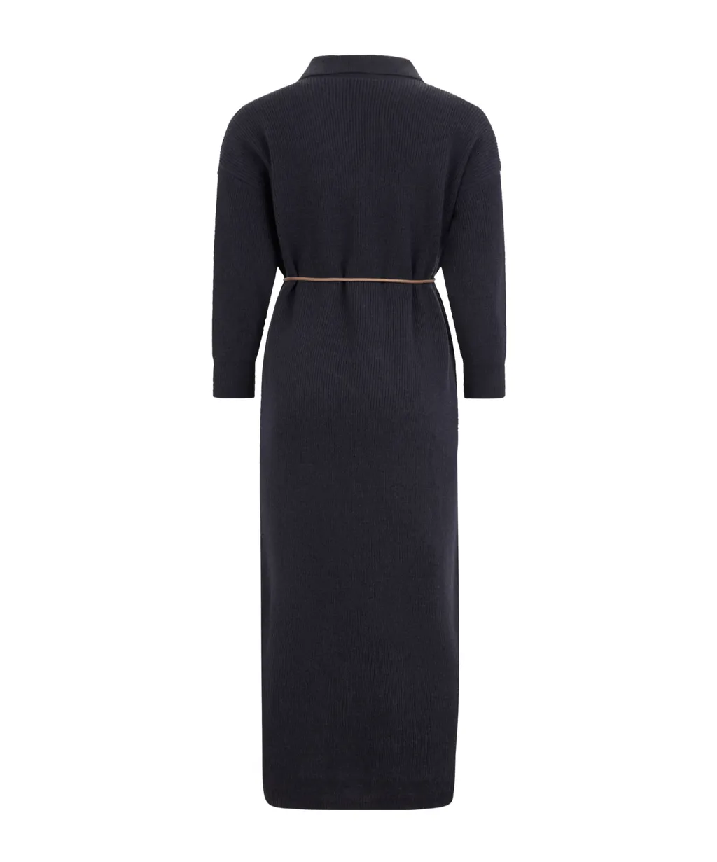 V-Neck Ribbed Maxi Dress