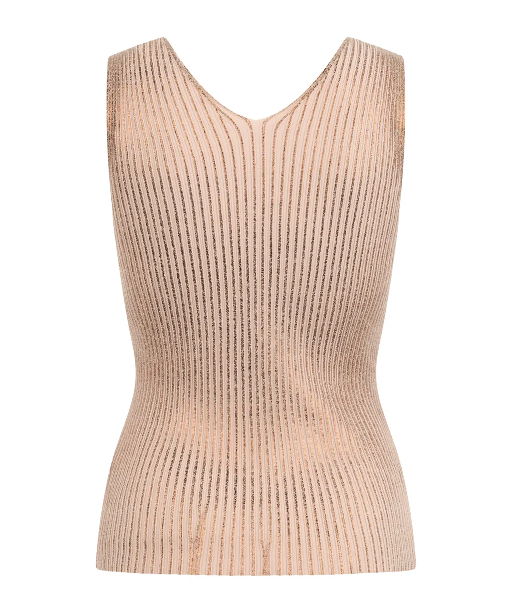 Metallic V-Neck Top