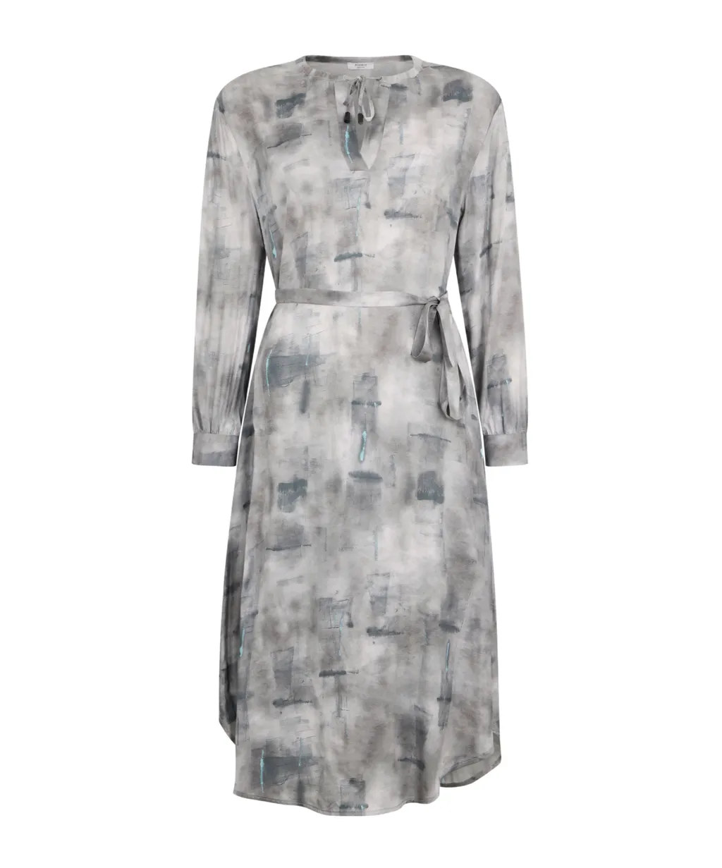 Abstract-Print Midi Dress