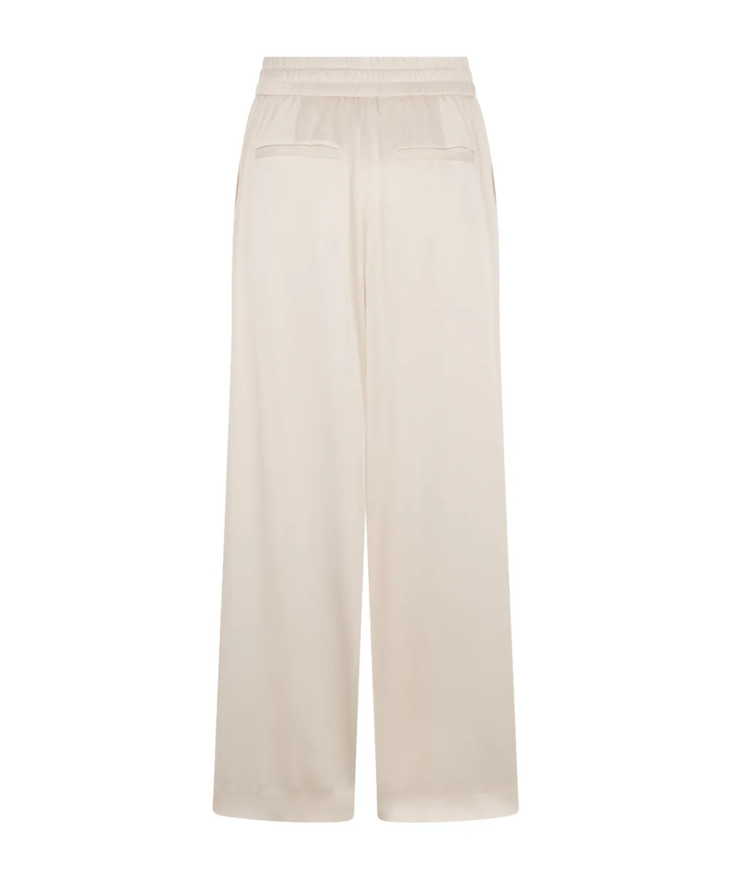 Cropped Satin Wide-Leg Trousers