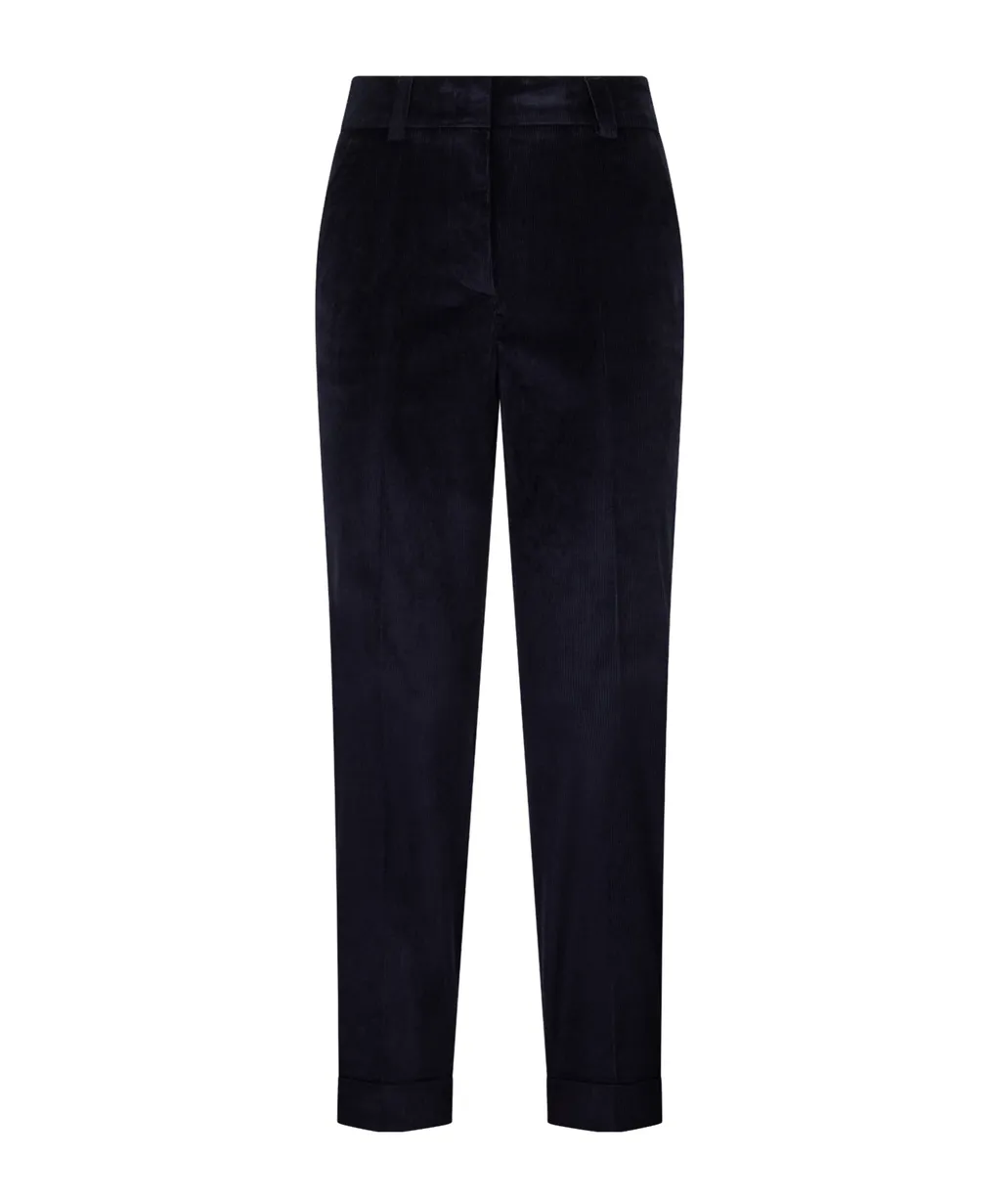 High-Waisted Ribbed Trousers
