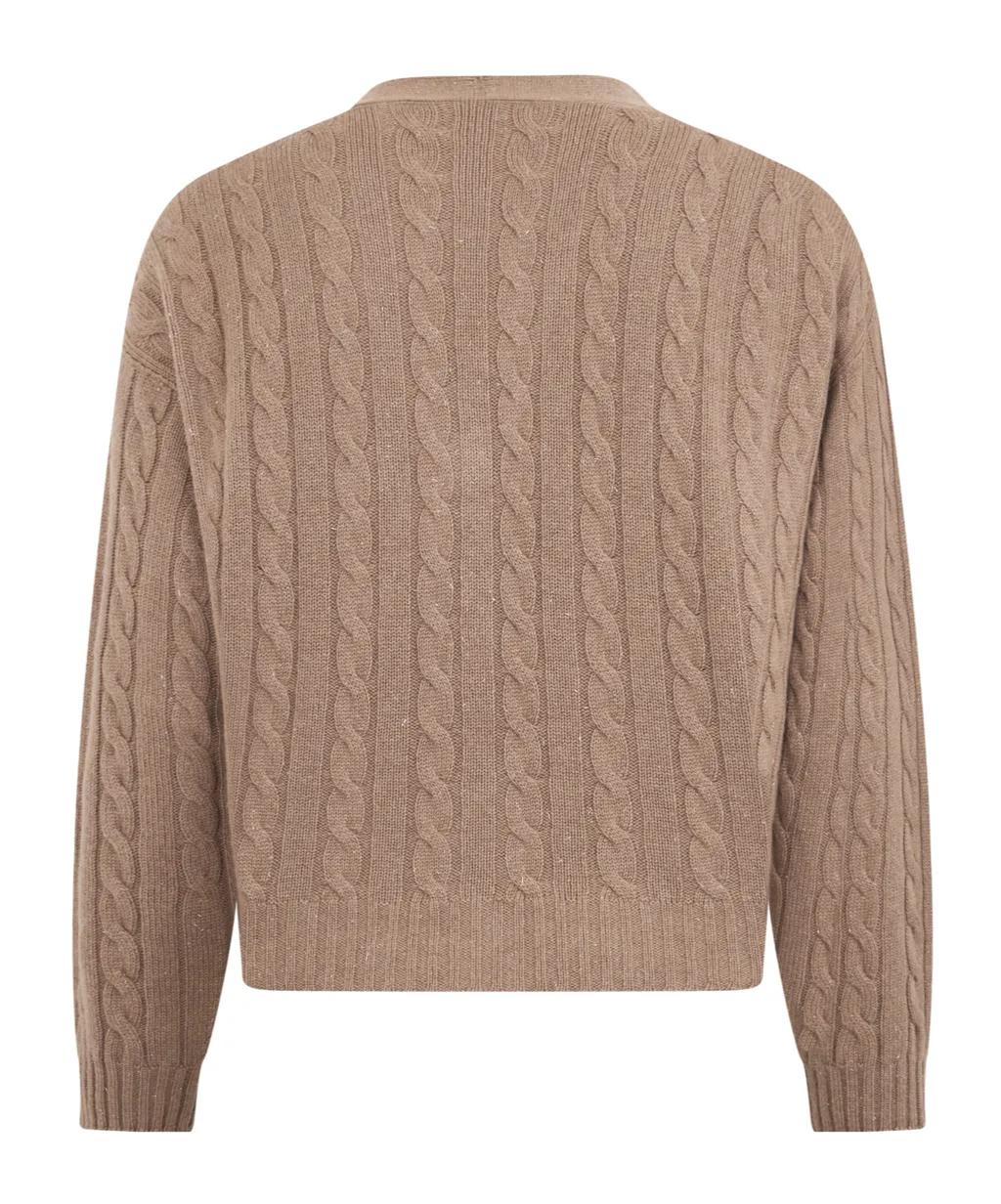 Cable-Knit Button Cardigan