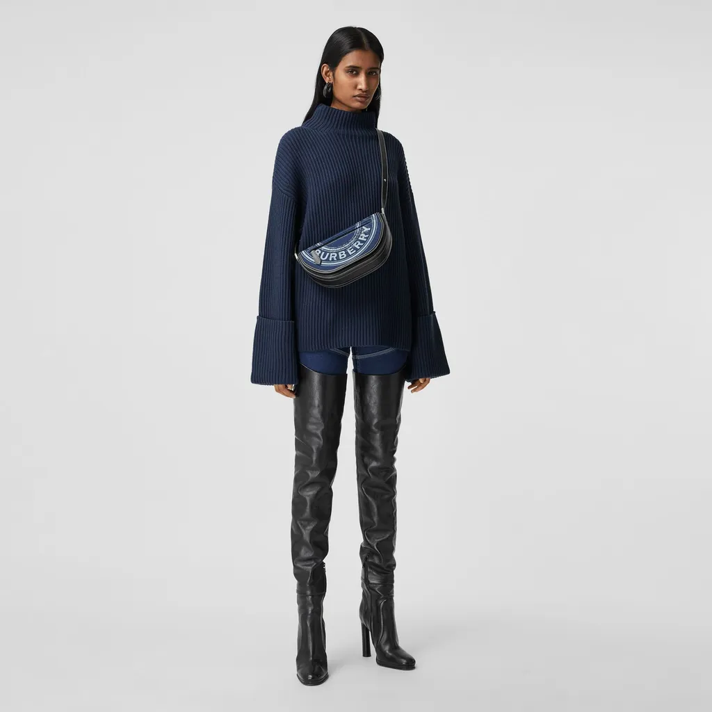 Ribbed-Knit Bell-Sleeve Jumper