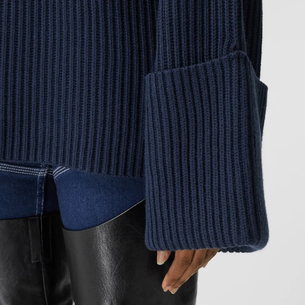 Ribbed-Knit Bell-Sleeve Jumper