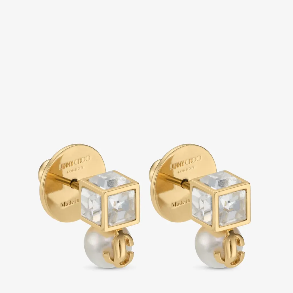 Pearl Cube Studded Earrings