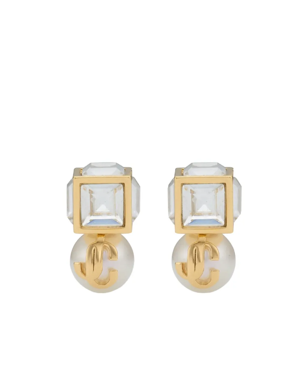 Pearl Cube Studded Earrings