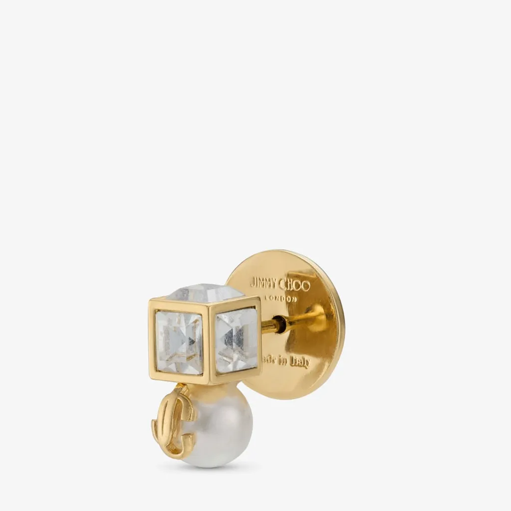 Pearl Cube Studded Earrings