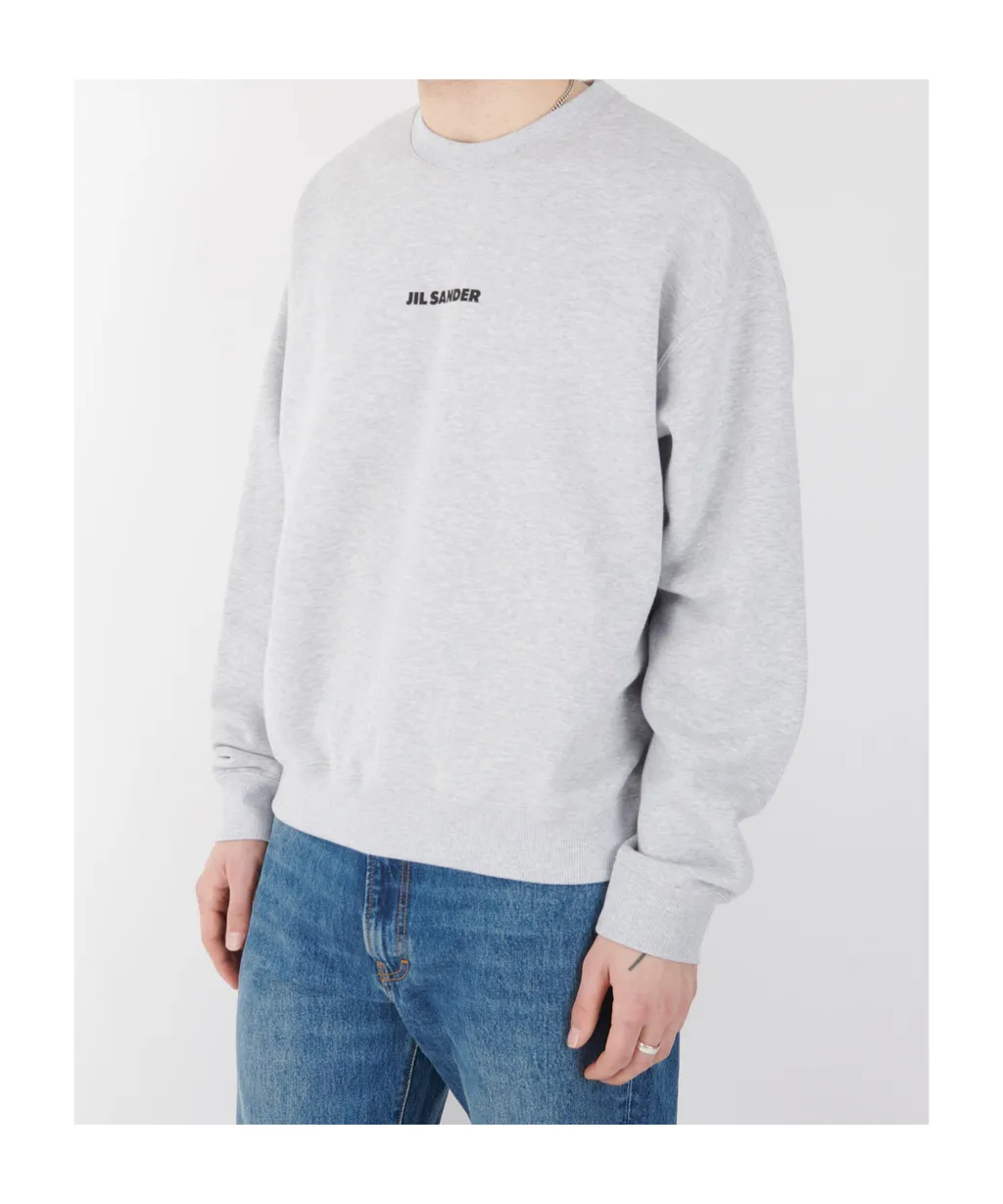 Jil Sander Logo Print Crewneck Sweatshirt