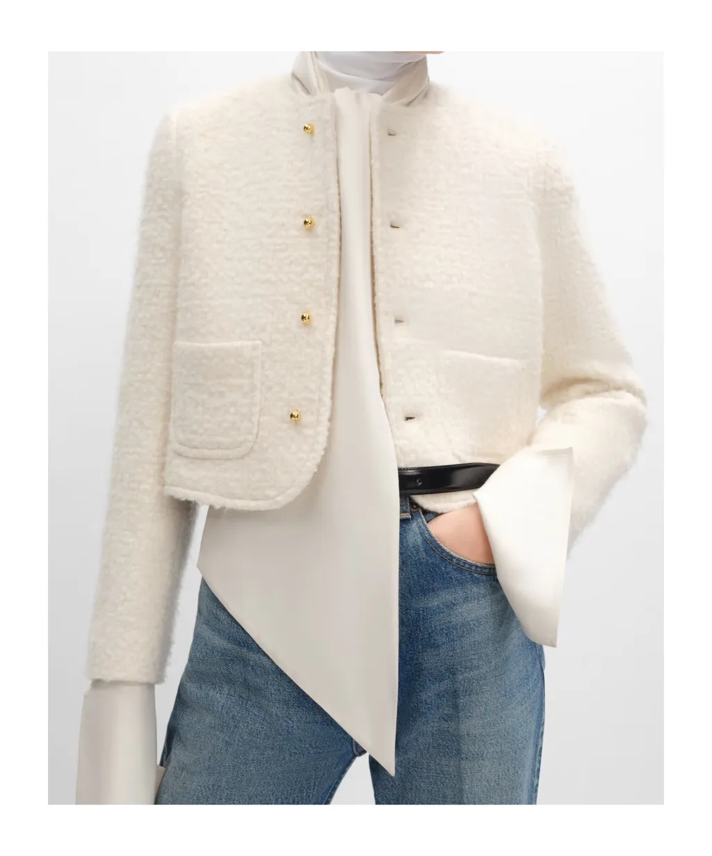 Icone Jacket In Cashmere And Wool Natté