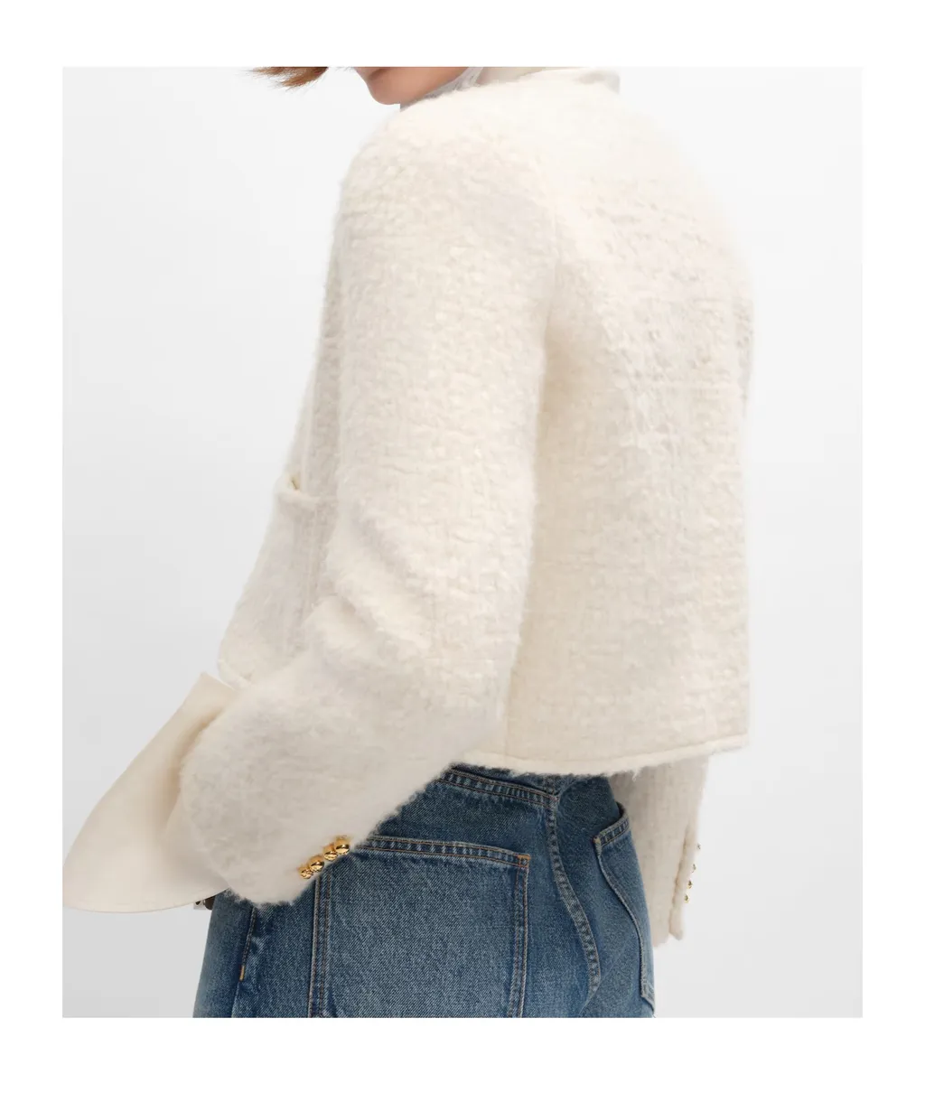 Icone Jacket In Cashmere And Wool Natté