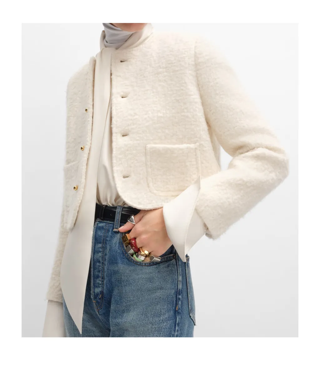 Icone Jacket In Cashmere And Wool Natté
