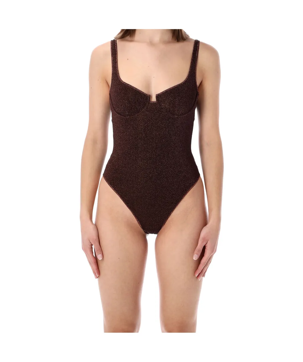 Osree Lurex Thread One-Piece Swimsuit