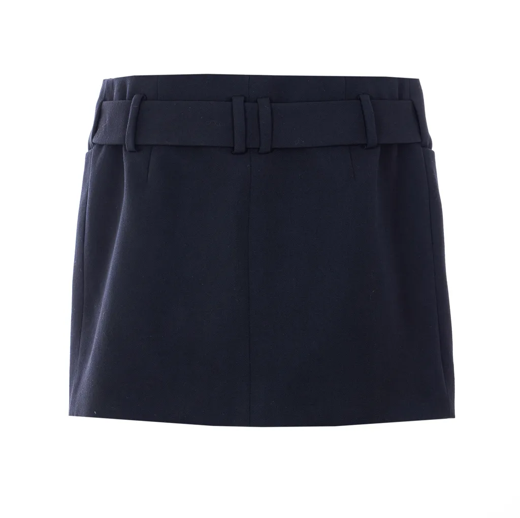 Balmain Buckle Belt Tailored Skirt