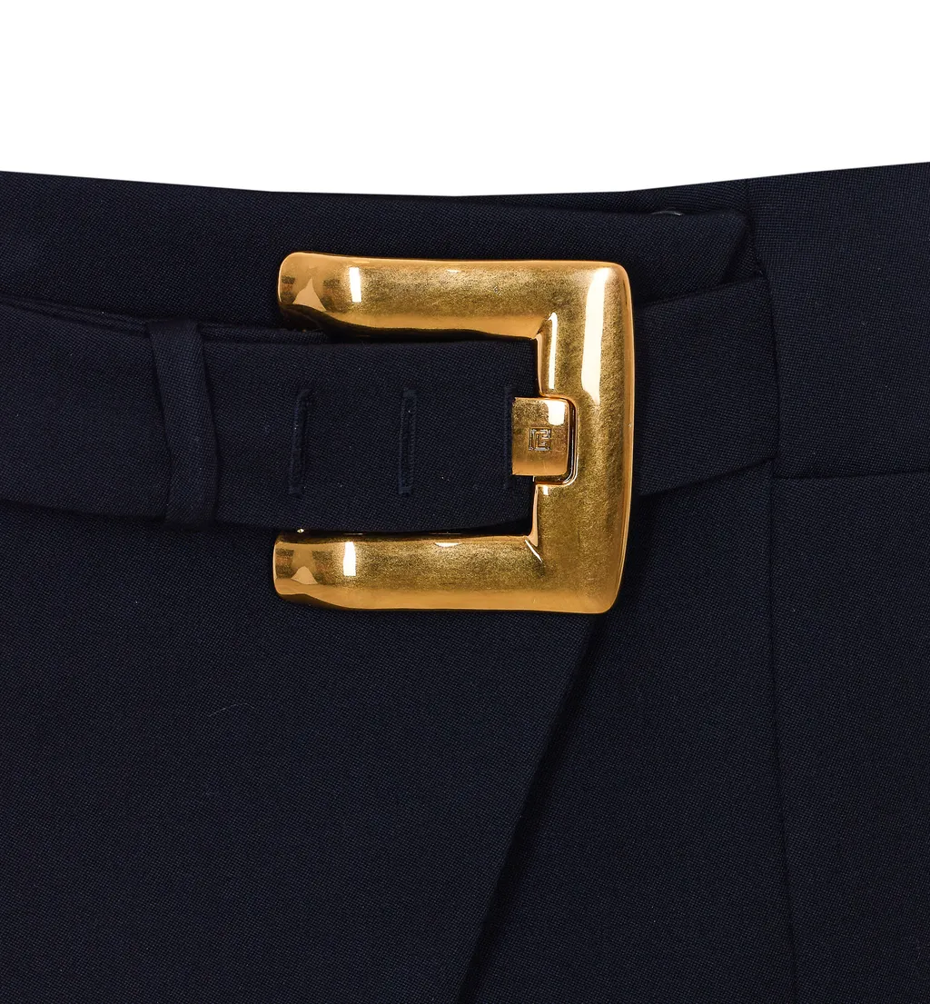 Balmain Buckle Belt Tailored Skirt