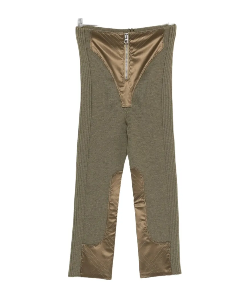 Zip-Fastening Panel-Detail Trousers