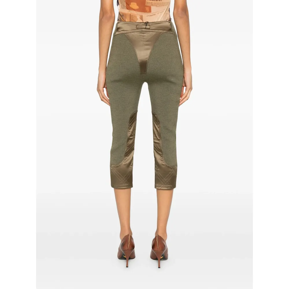 Zip-Fastening Panel-Detail Trousers