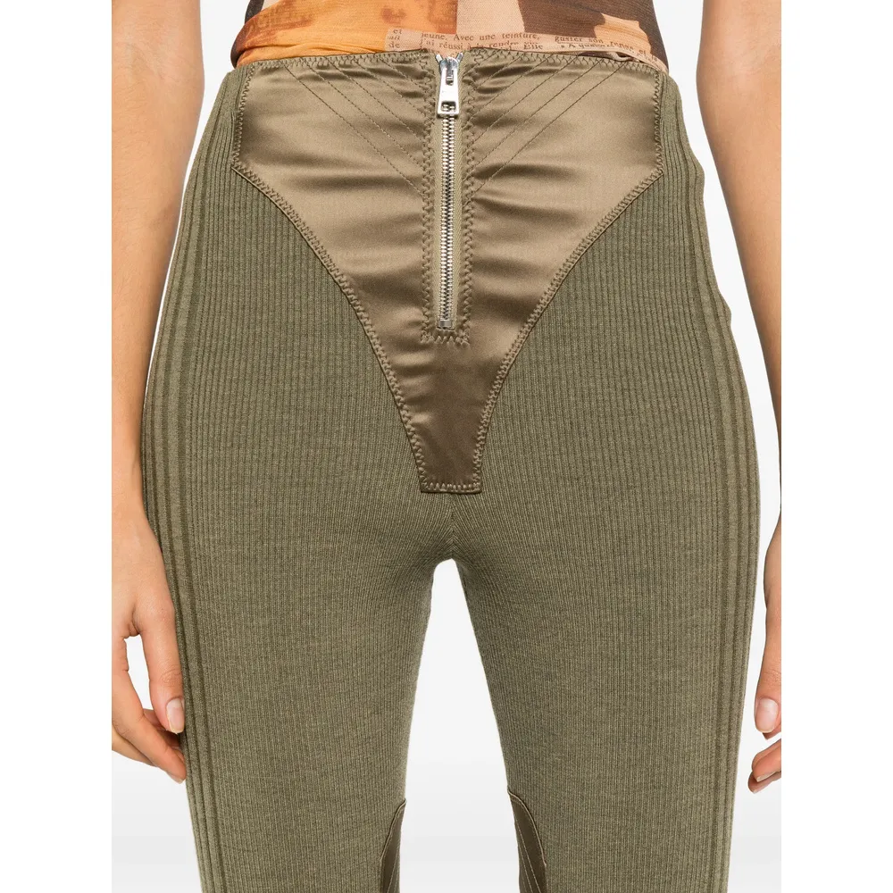 Zip-Fastening Panel-Detail Trousers