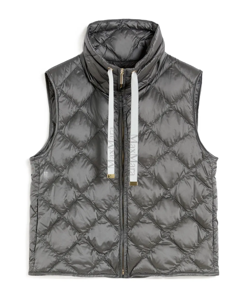 Padded Water-Repellent Nylon Canvas Gilet - Dark Grey