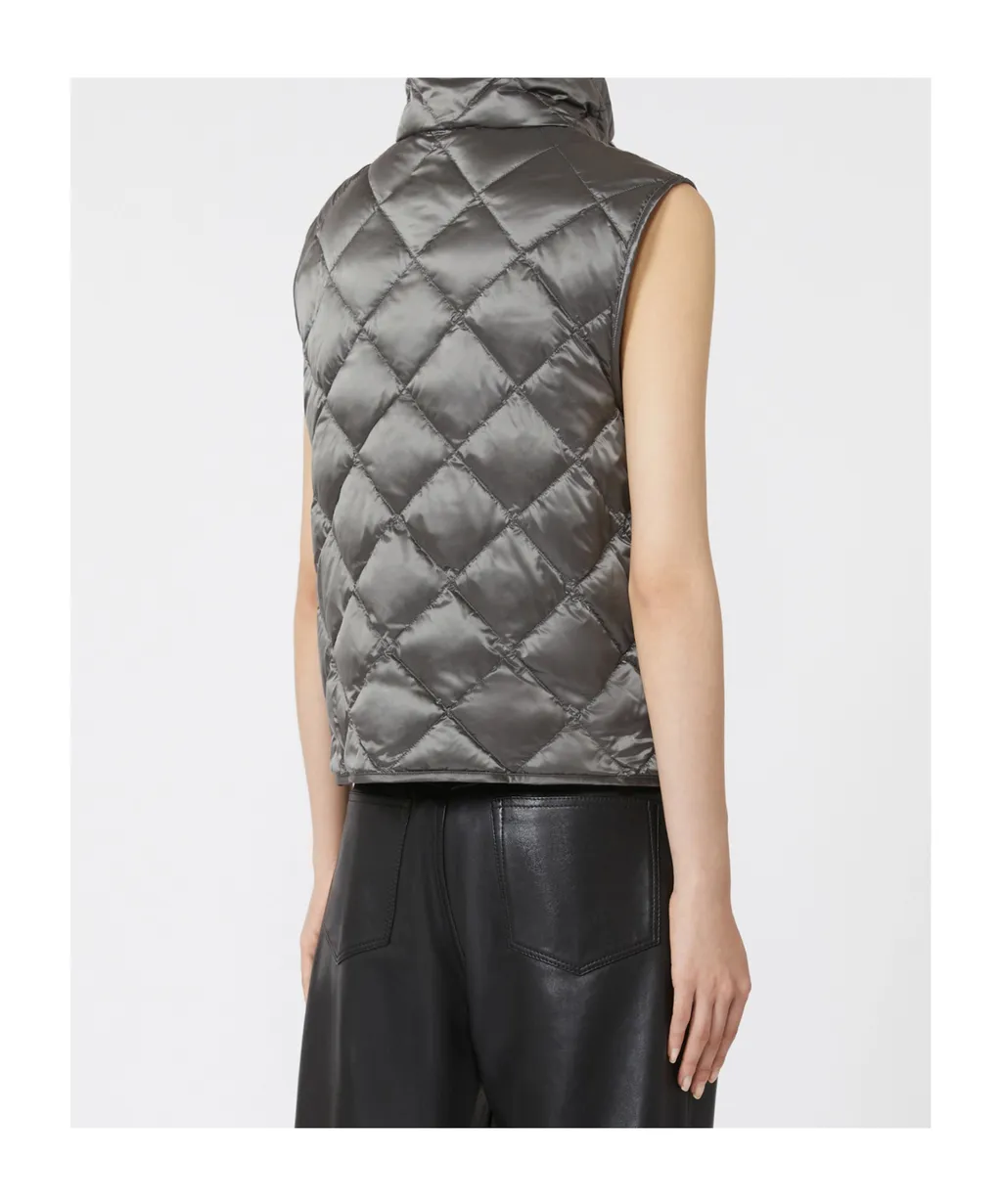 Padded Water-Repellent Nylon Canvas Gilet - Dark Grey