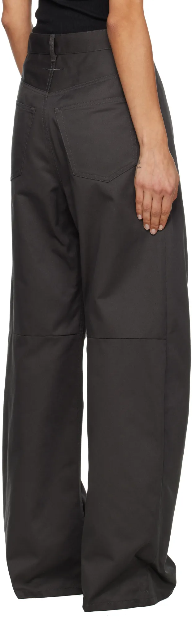 Mm6 Maison Margiela Wide-Leg Logo Patch Trousers