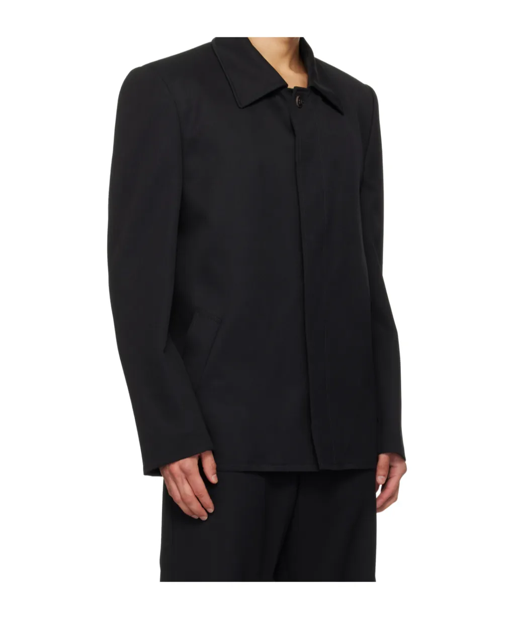 Frayed-Hem Shirt Jacket