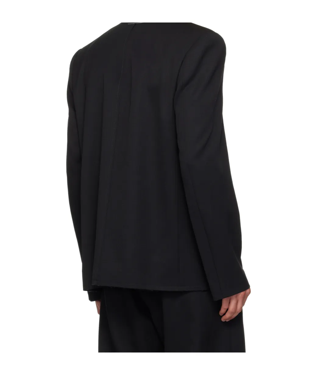 Frayed-Hem Shirt Jacket