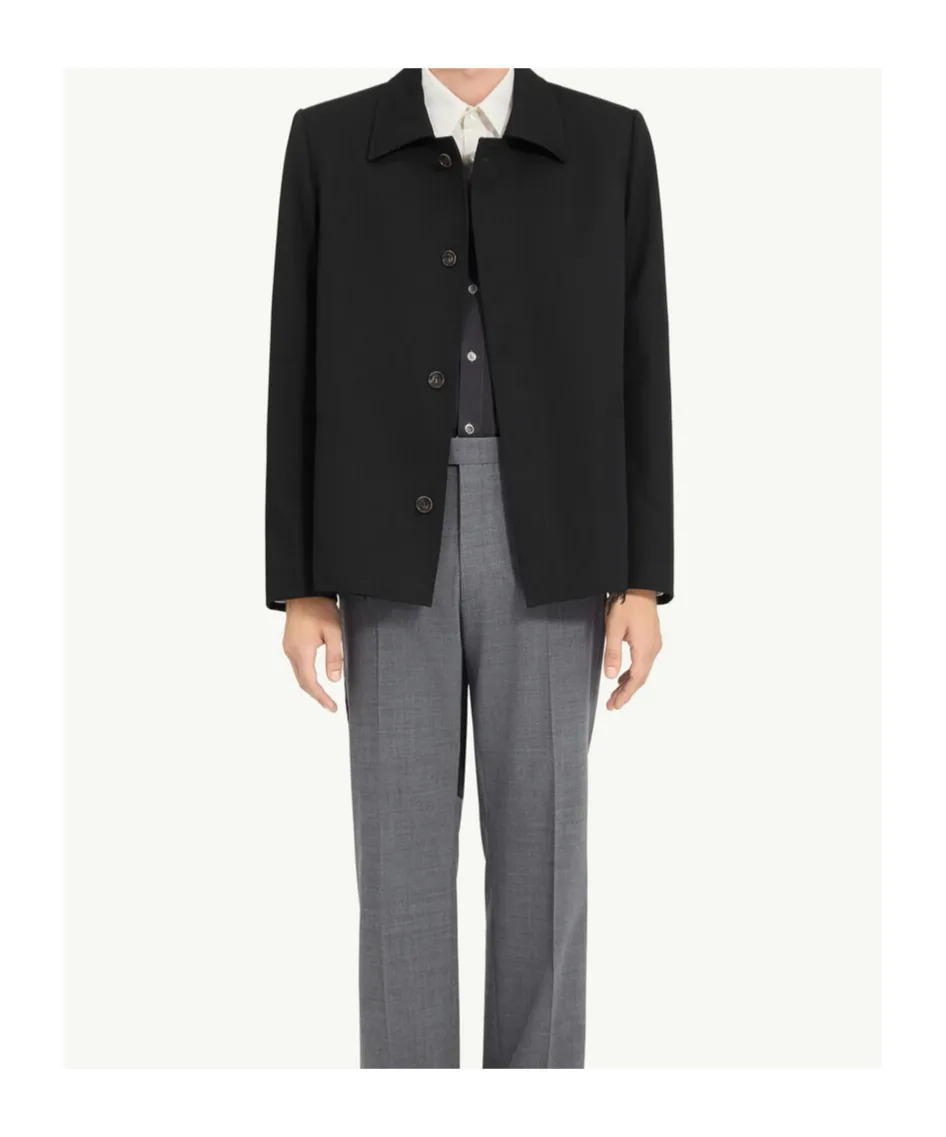 Frayed-Hem Shirt Jacket