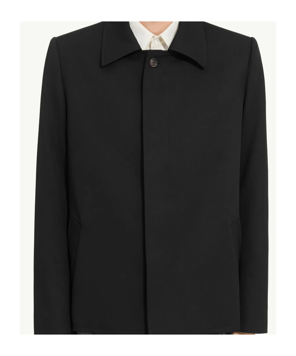 Frayed-Hem Shirt Jacket