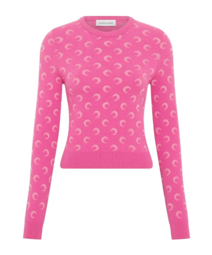 Marine Serre Moon Jacquard Knitted Sweater
