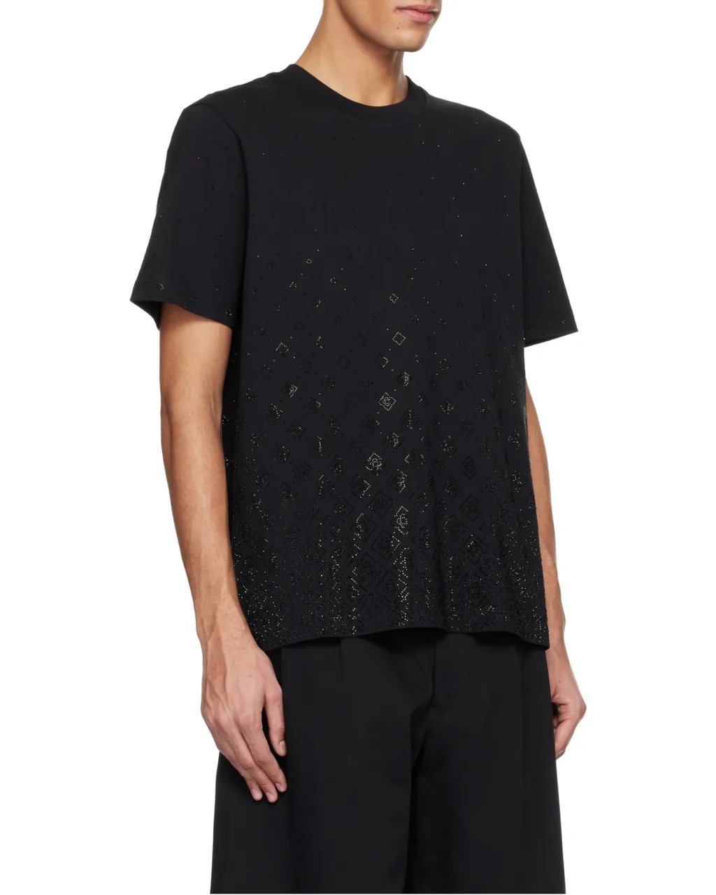 Casablanca Embellished Monogram Logo Short Sleeved T-Shirt