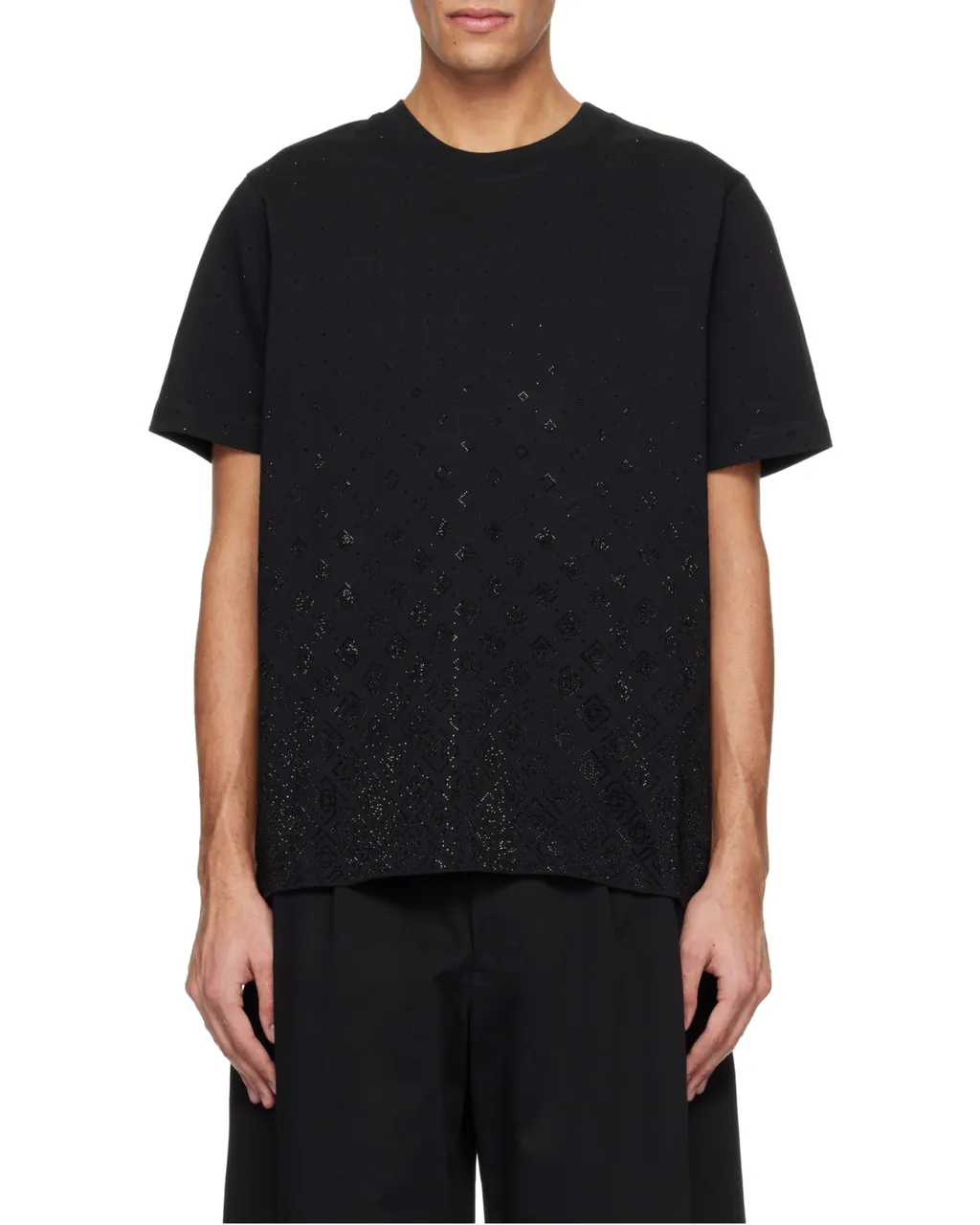Casablanca Embellished Monogram Logo Short Sleeved T-Shirt