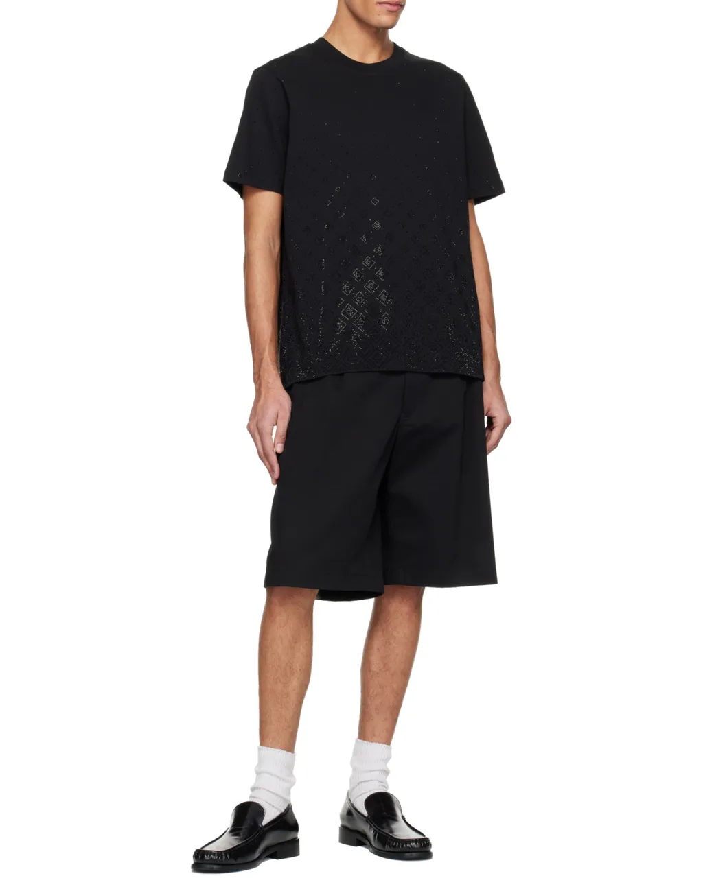 Casablanca Embellished Monogram Logo Short Sleeved T-Shirt
