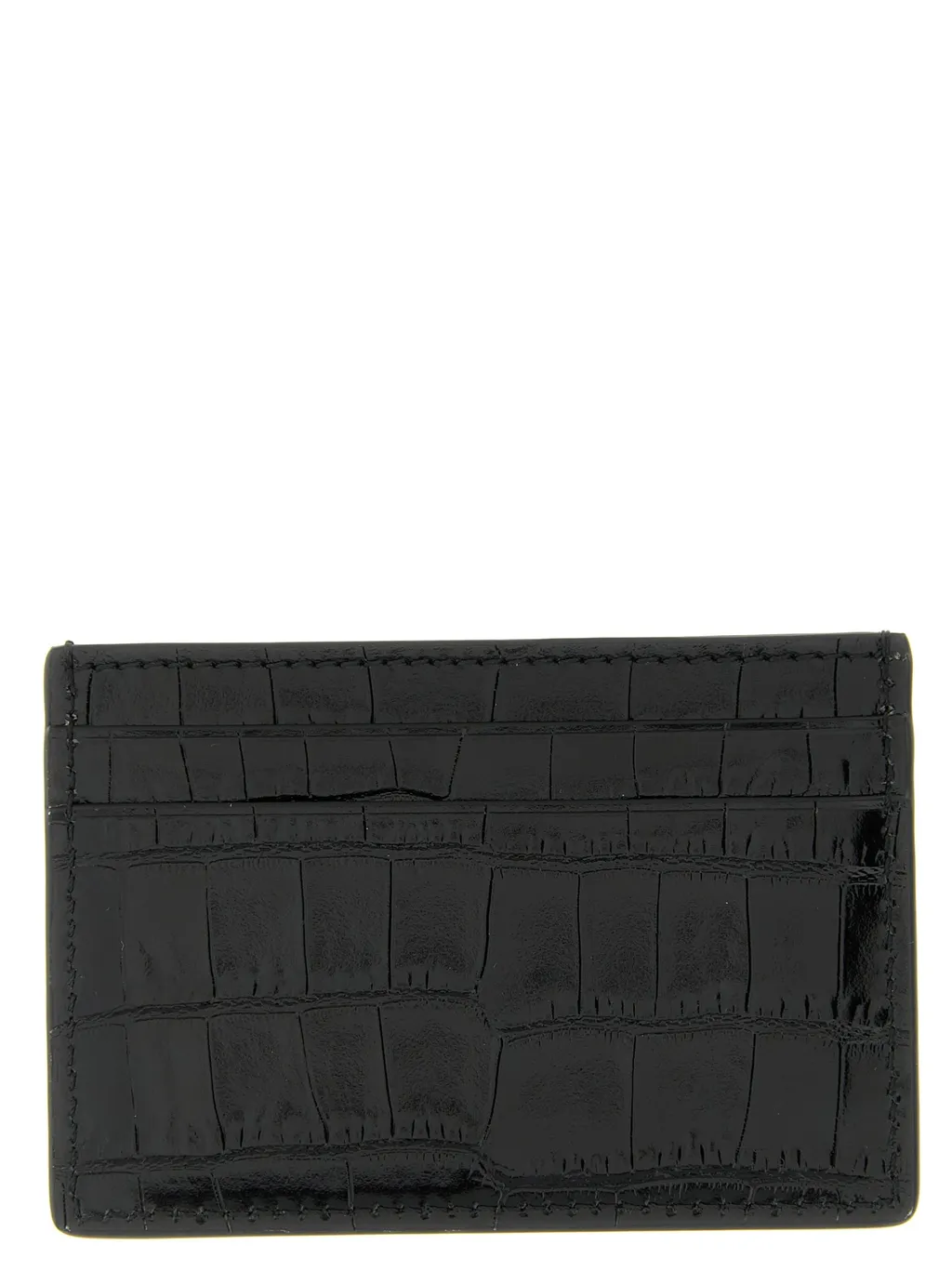 Crocodile Shiny Leather Card Holder